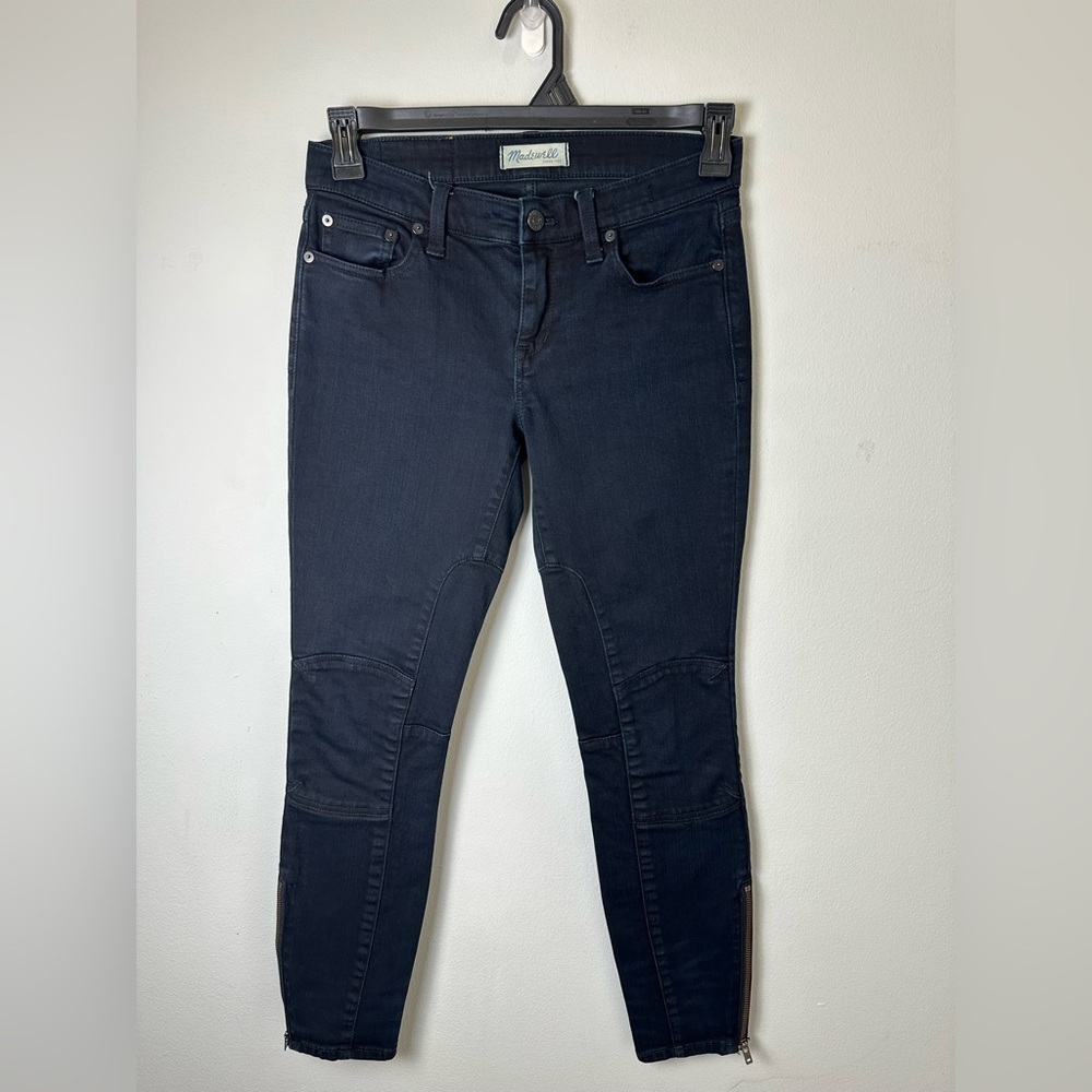 Madewell Women's  Blue Skinny Skinny Motorcycle Zipper Side Hem Jeans Size 26
